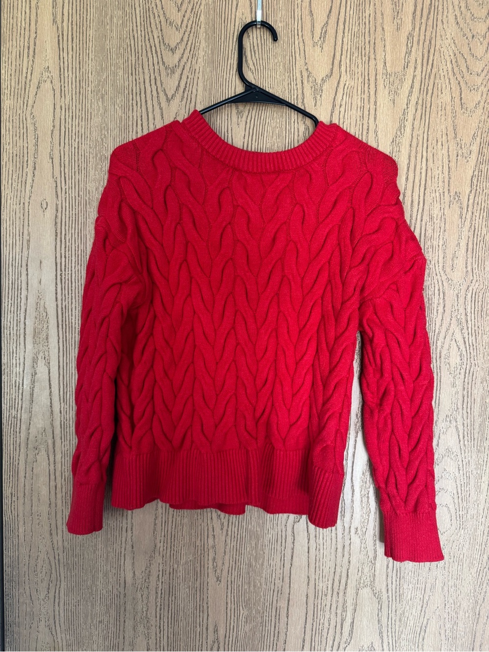 Philosophy Red Cable Knit Crewneck Sweater